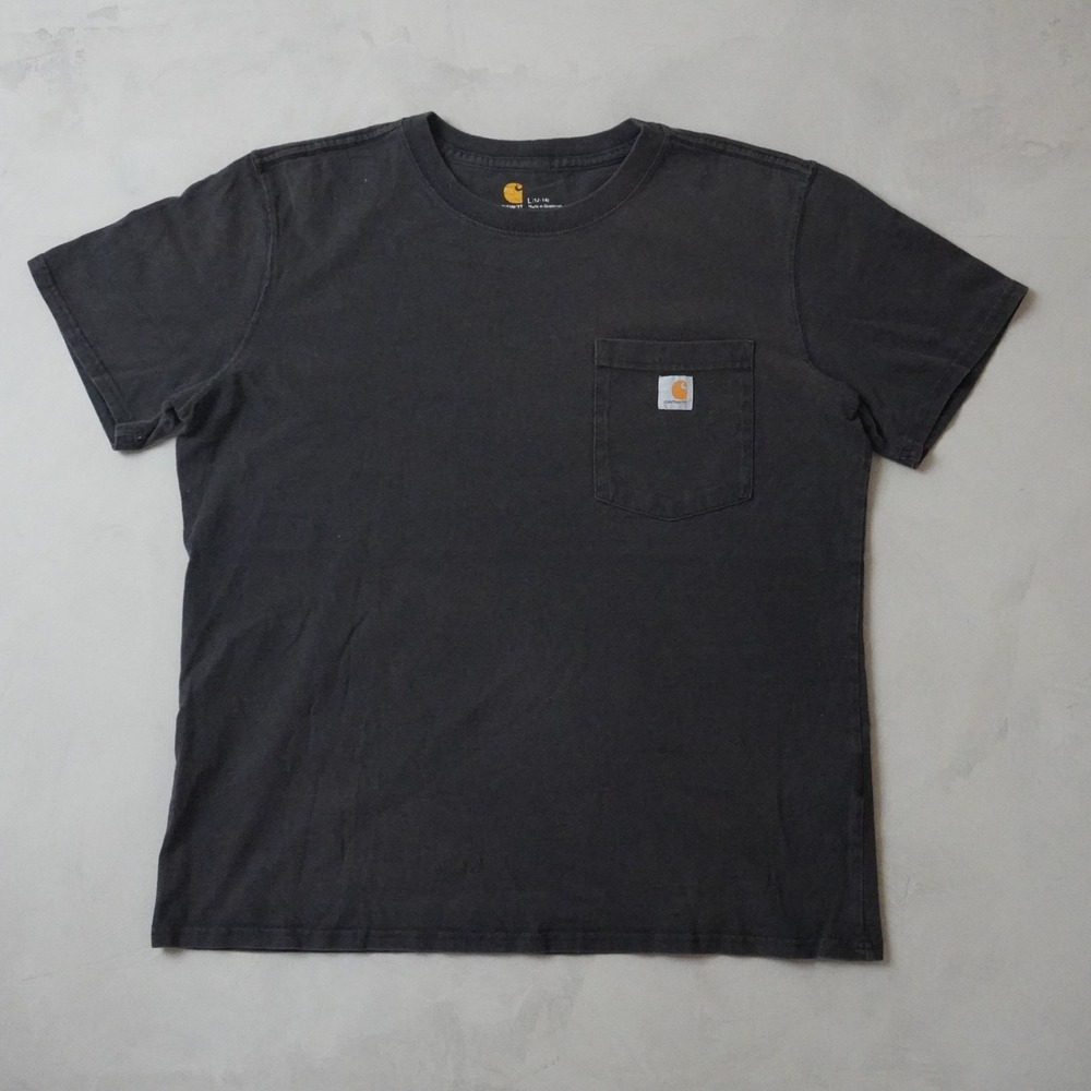 Carhartt Pocket T-Shirt Large Faded Black Original Fit 100% Cotton